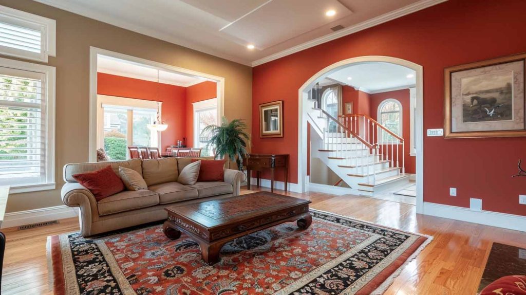 red painted residential home in columbus